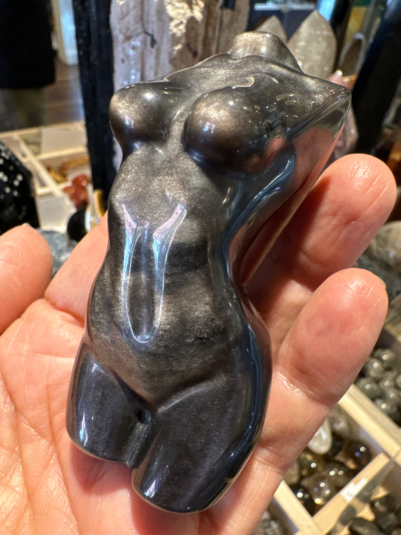 Silver Sheen Obsidian FEmale Torso