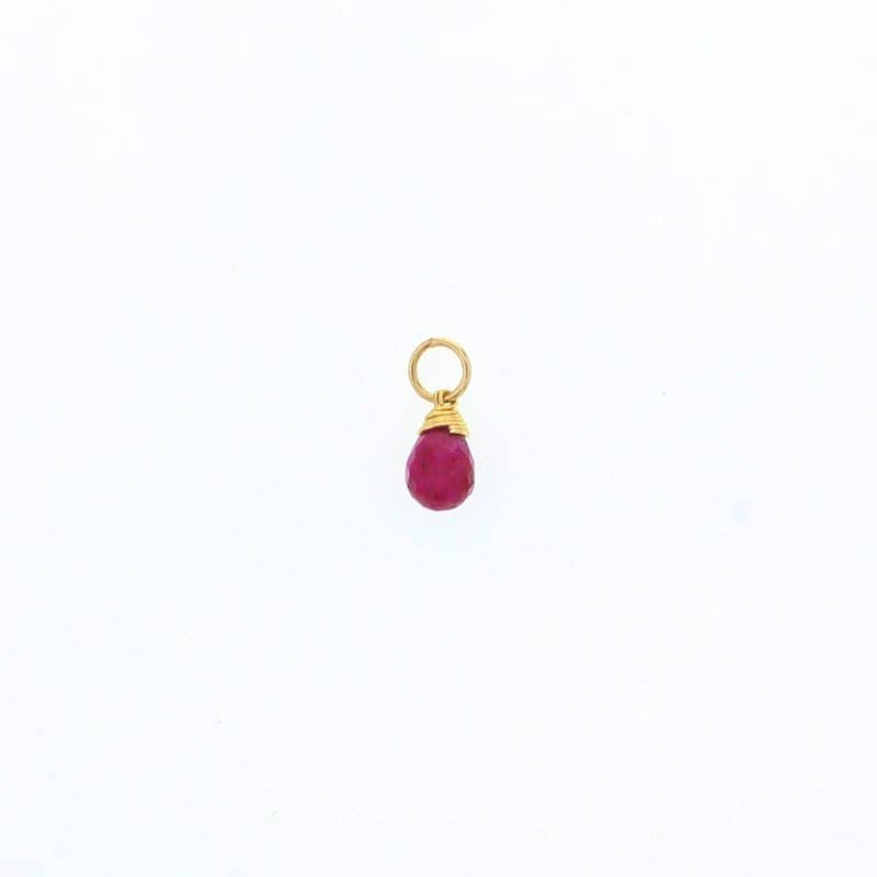 Natural Birthstones Charm: 14K Gold Filled / July