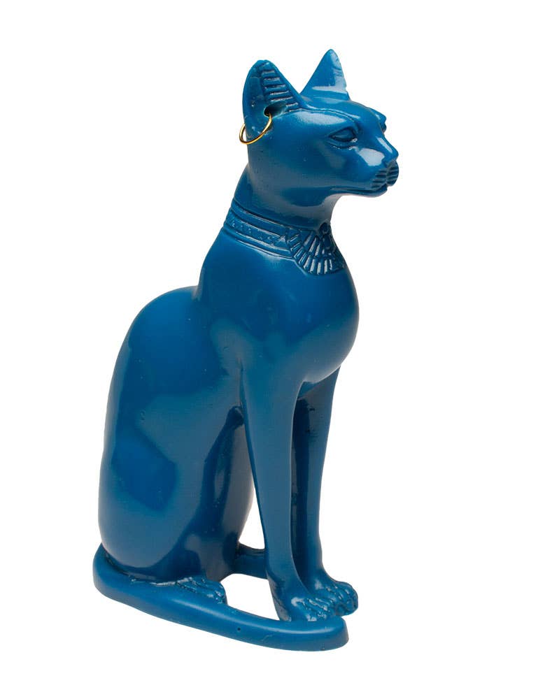 Bastet Cat Blue with Earring - 5.5"