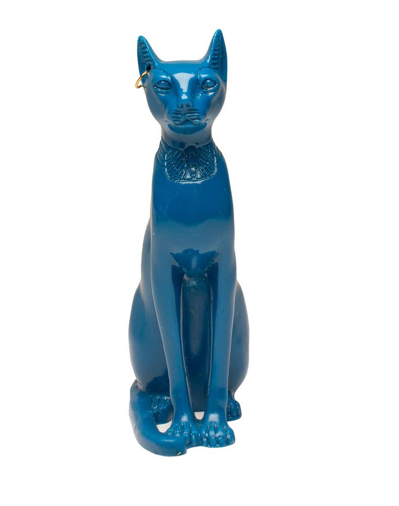Bastet Cat Blue with Earring - 5.5"
