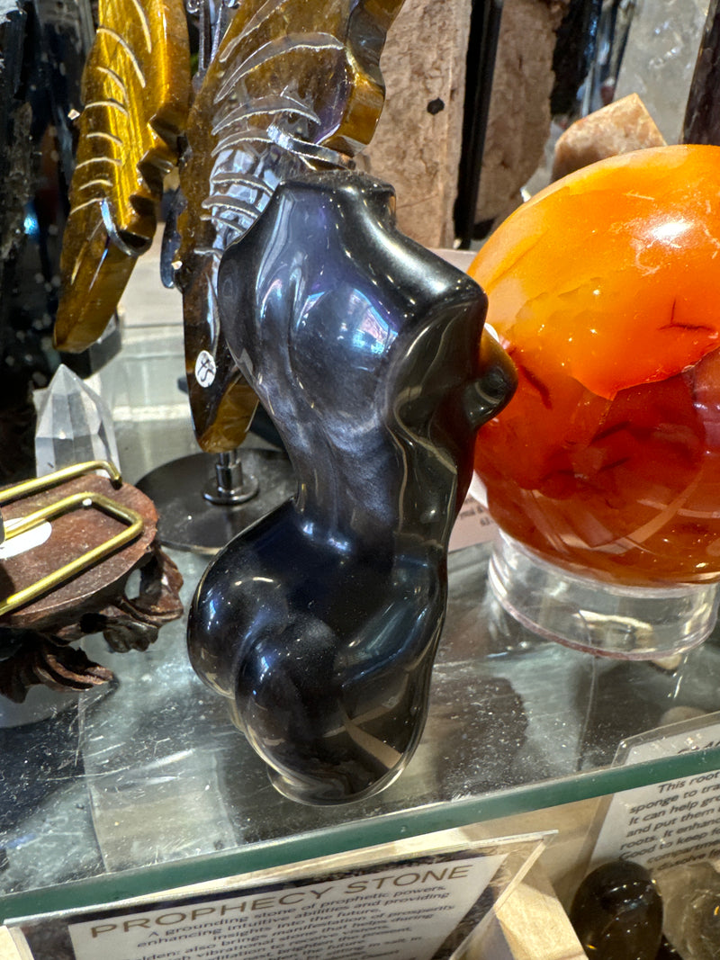 Silver Sheen Obsidian FEmale Torso