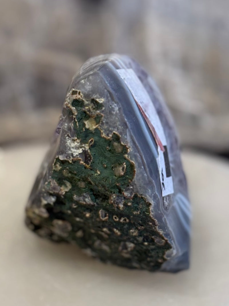 Agate with Amethyst Cluster