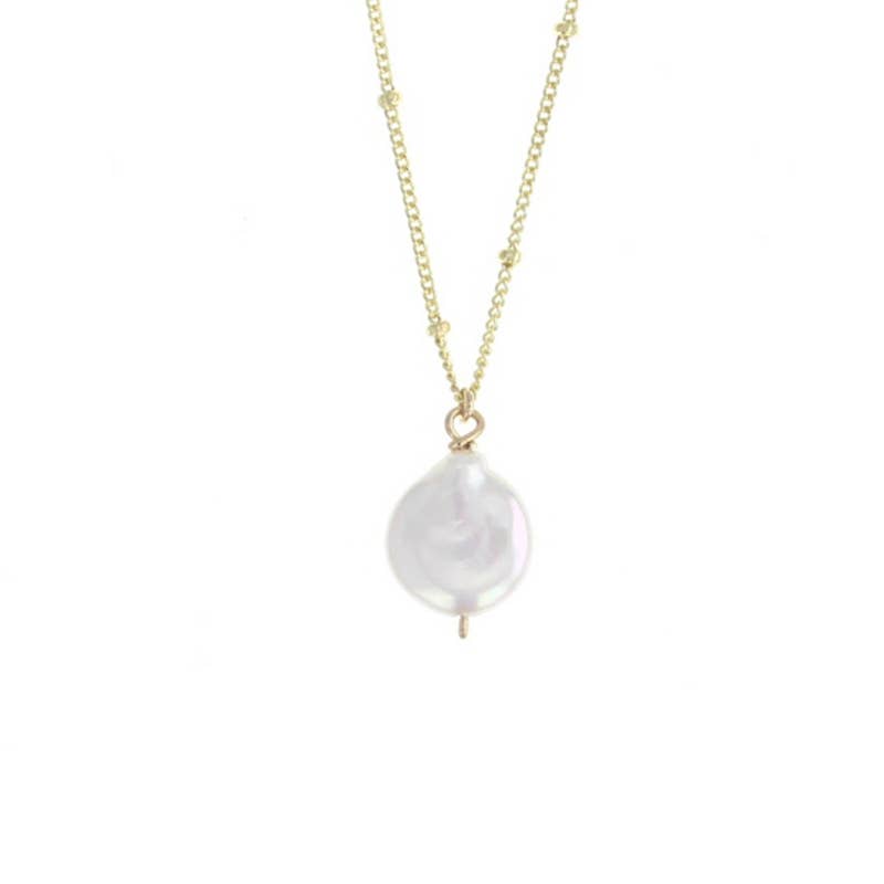 Trinket Stone Necklaces: 16 inches / Coin Pearl / Gold Vermeil