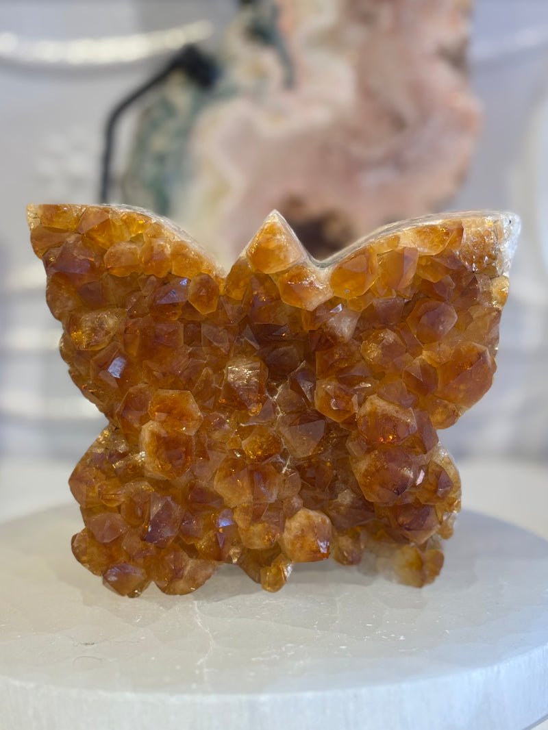 Citrine Butterfly Figurine
