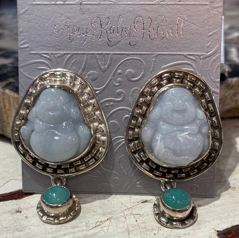 Jade Buddha earrings