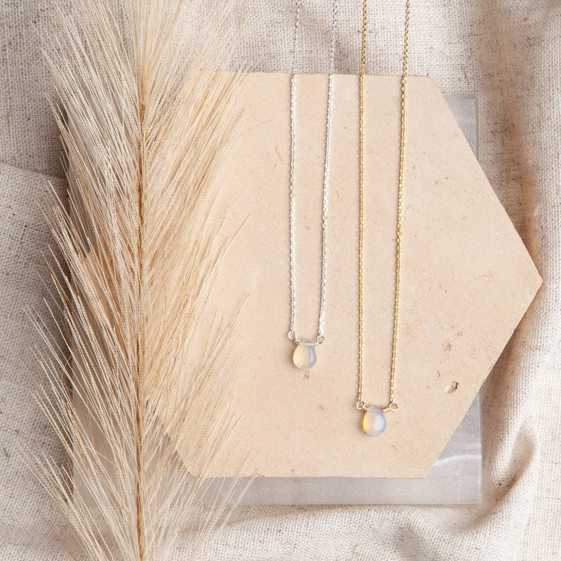 Mila Necklace - Opal: Gold Vermeil