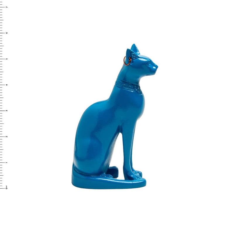Bastet Cat Blue with Earring - 5.5"