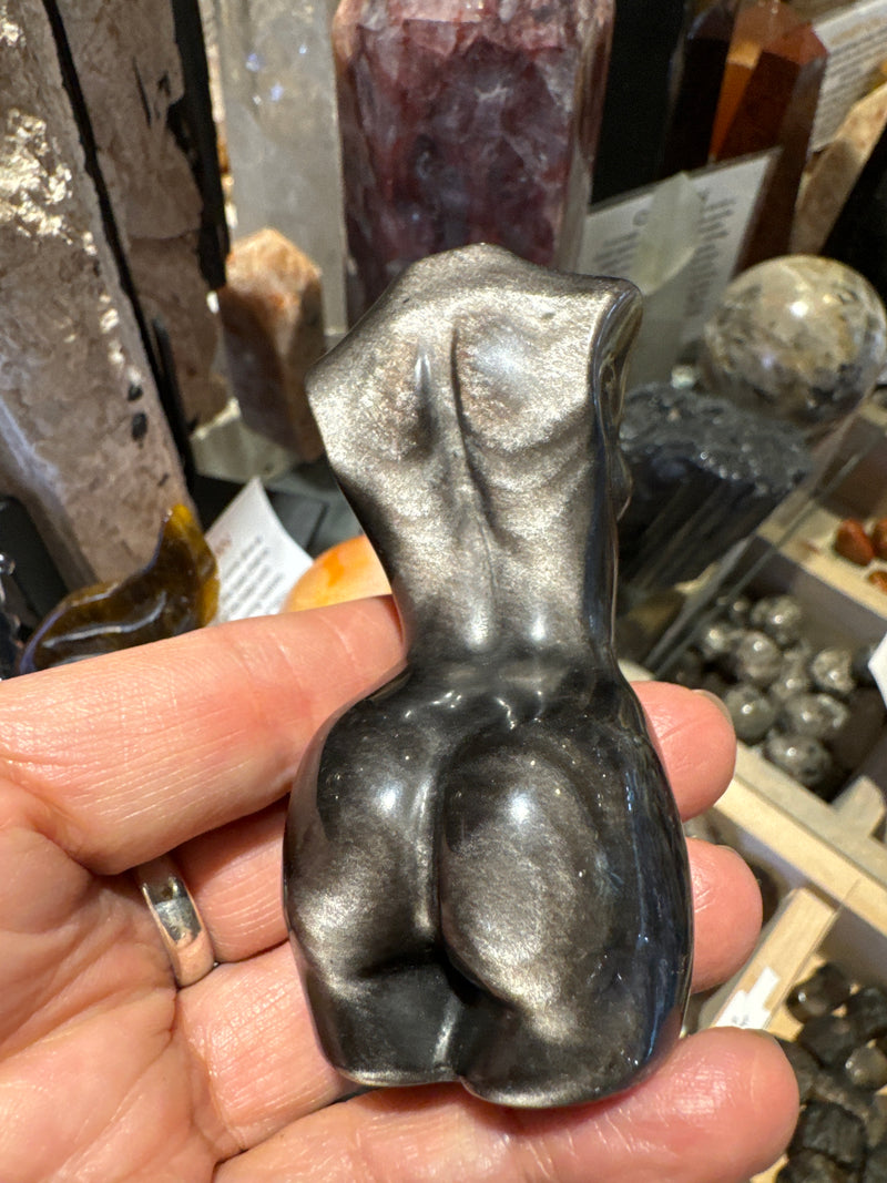 Silver Sheen Obsidian FEmale Torso
