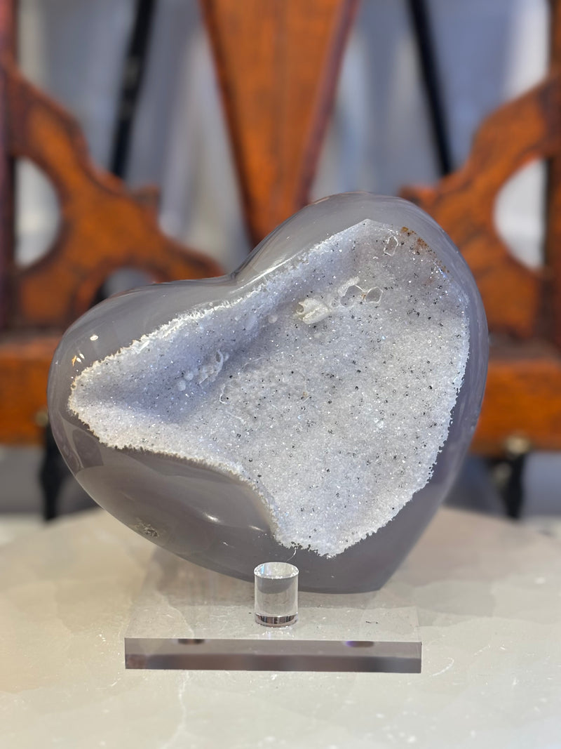 Druzy Agate Heart