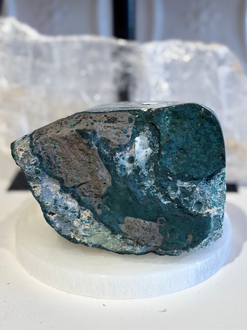 Agate with Amethyst Cluster