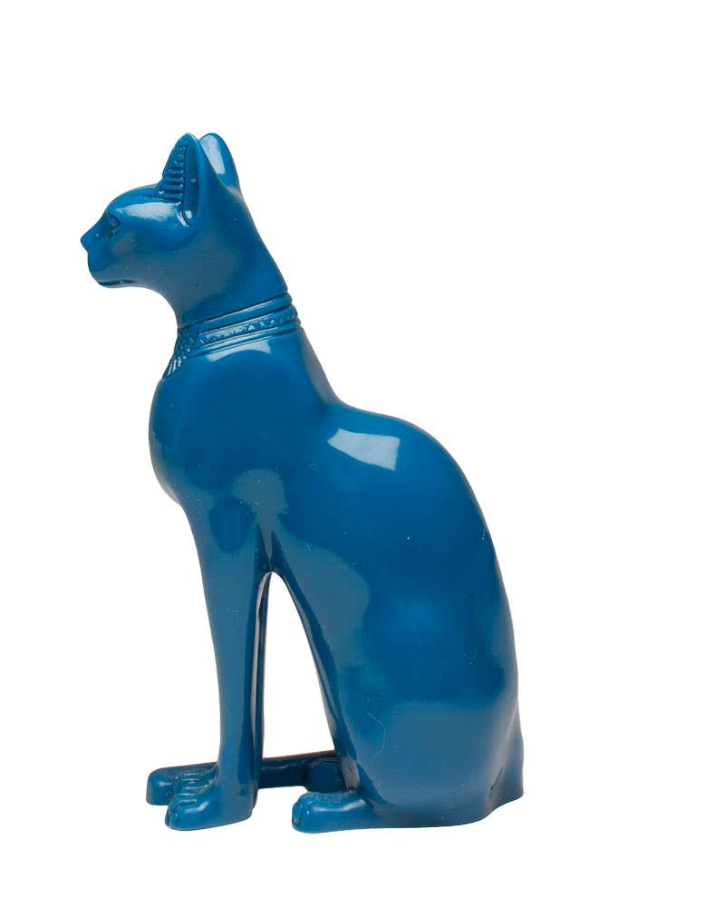 Bastet Cat Blue with Earring - 5.5"