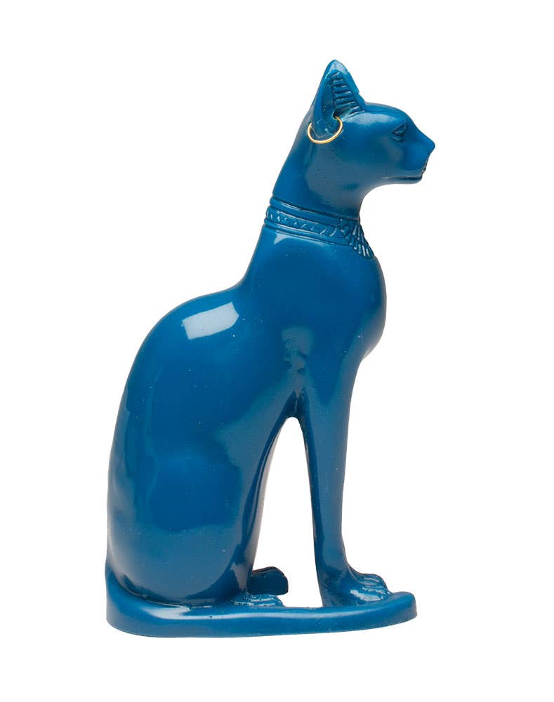 Bastet Cat Blue with Earring - 5.5"
