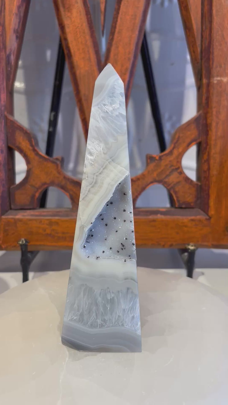 Druzy Agate Tower