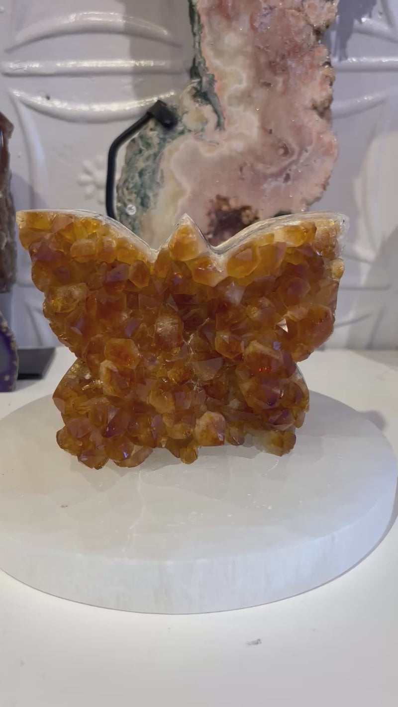 Citrine Butterfly Figurine