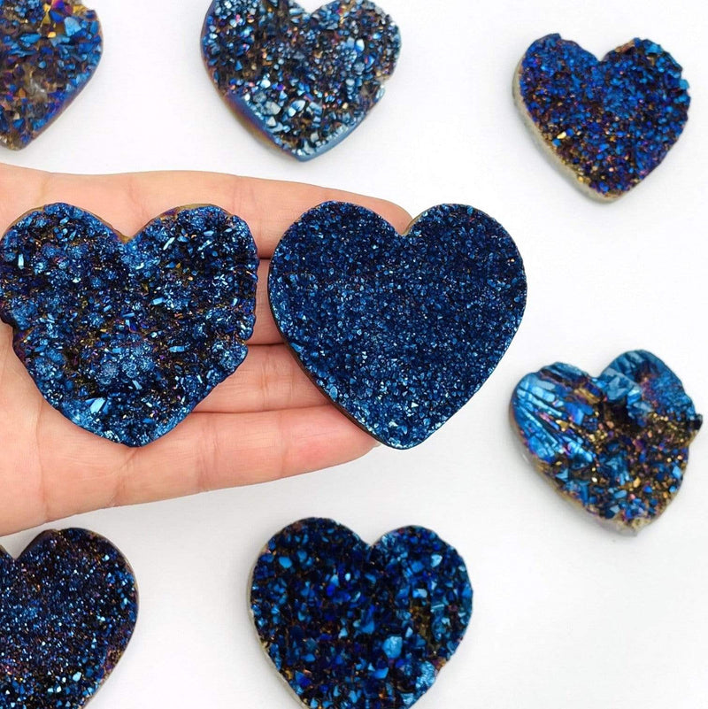 Mystic Druzy Heart - Titanium Coated Stones -