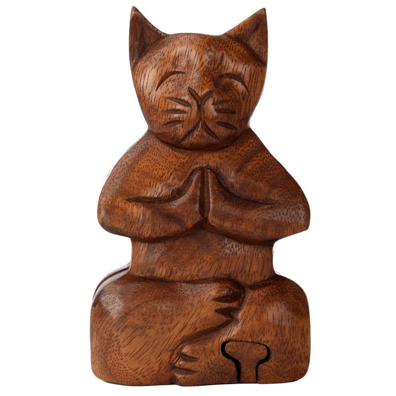 Meditating Cat Puzzle Box