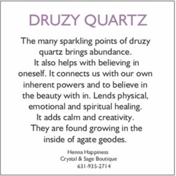 Druzy Quartz Tall Thin Obelisk