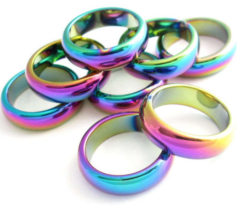Hematite Rainbow Rings (2)