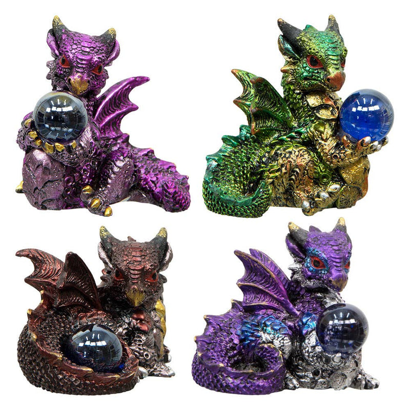 Small Cute Baby Dragon w/ Sphere (Set of 4)