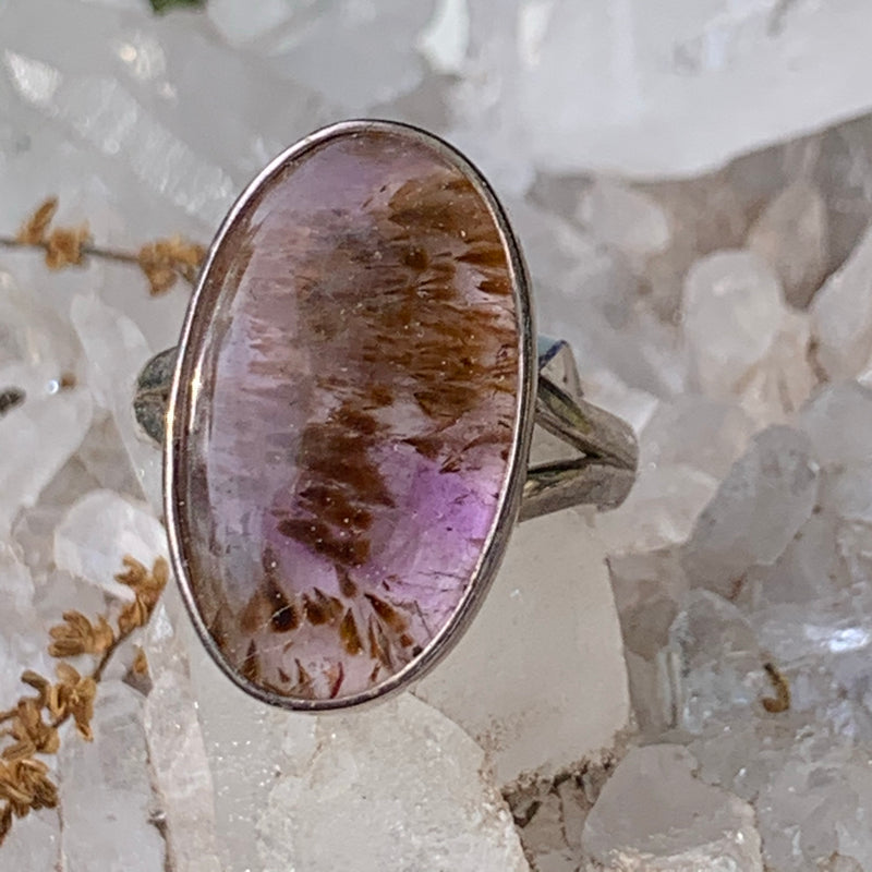 Cacoxenite Amethyst Ring sz8