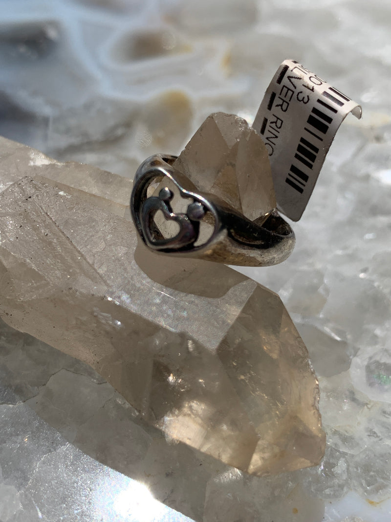 Sterling Heart Ring sz 5.5