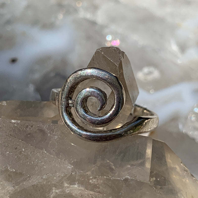 Sterling Sacred Spiral Ring sz 7