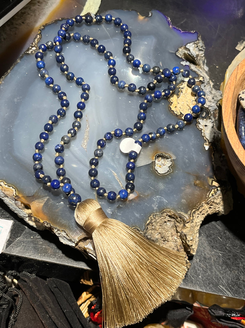 Lapis and Labradorite Prayer    Beads Nepal