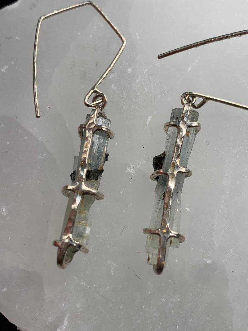 Erongo Mountain  Aquamarine wit Tourmaline Earrings