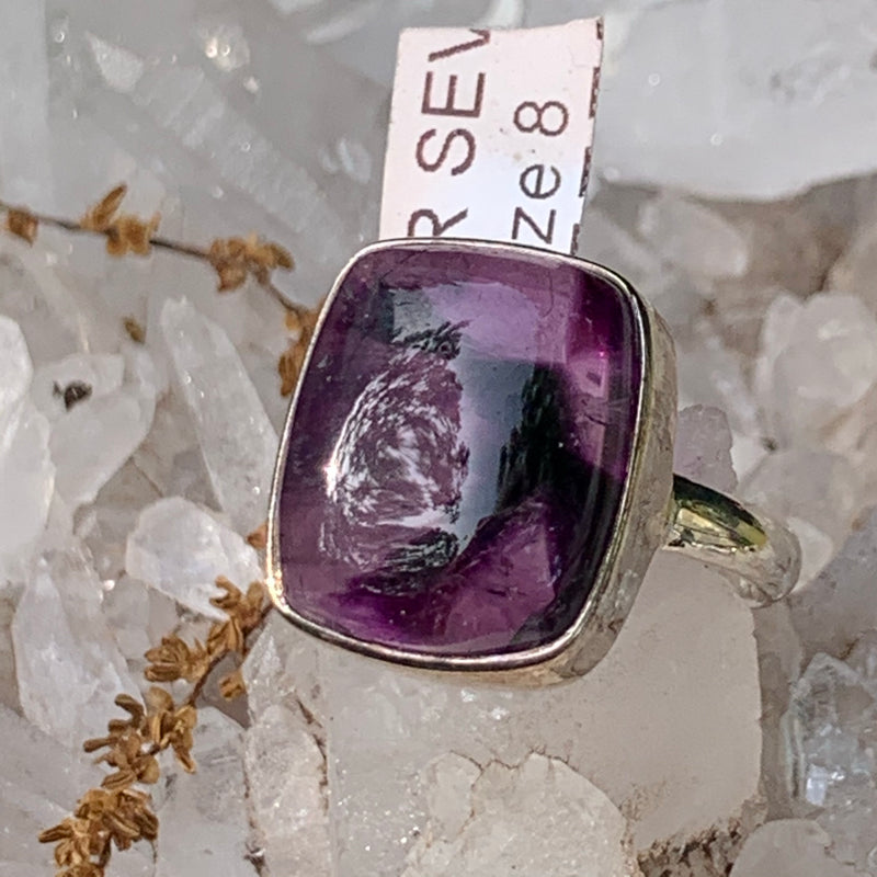 Super 7 Amethyst Ring sz8