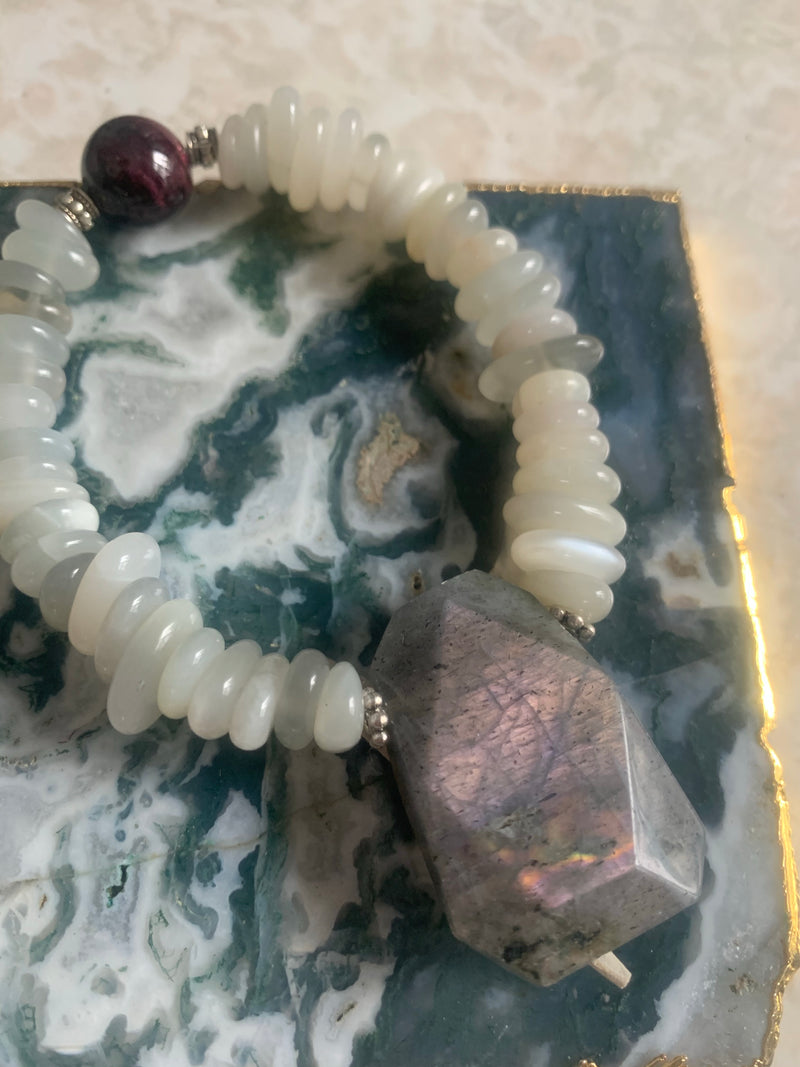 Moonstone and Labradorite Bracelet