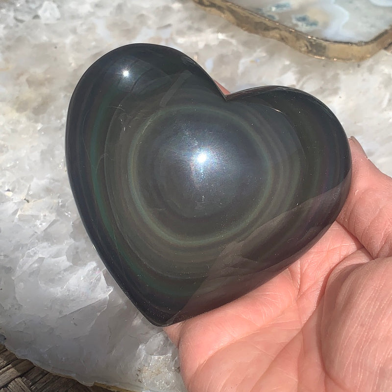 Rainbow  Obsidian Heart