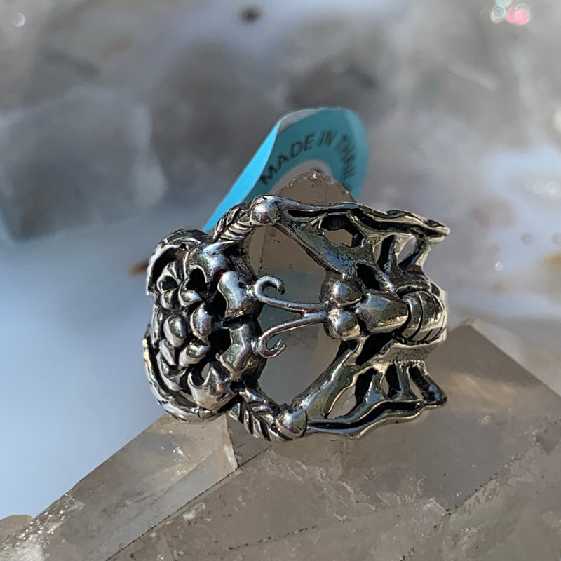 Butterfly and Flower Ring sz 6