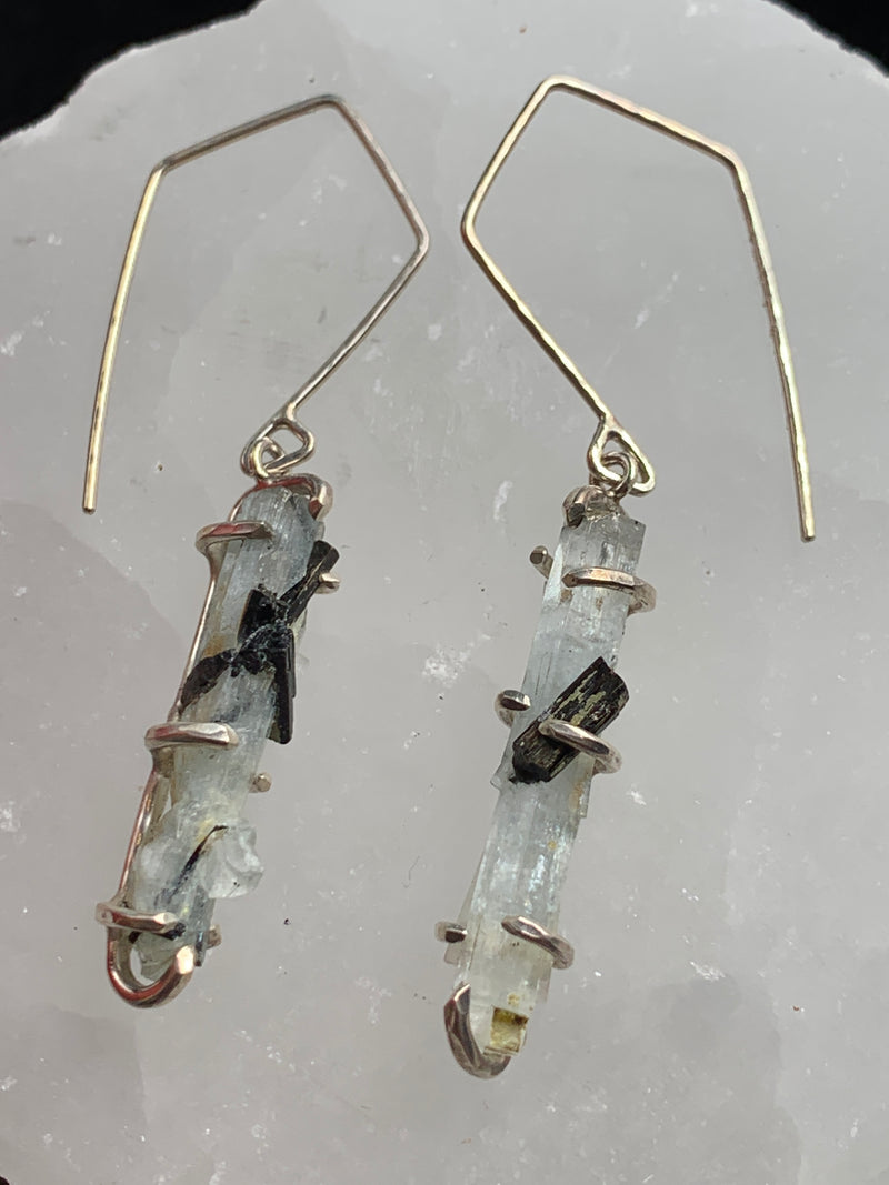 Erongo Mountain  Aquamarine wit Tourmaline Earrings